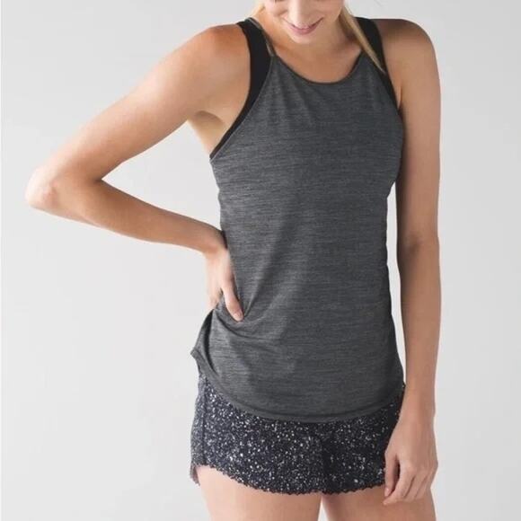 Lululemon Tops - Lululemon Fast as Light Singlet Heathered Black Women’s 6 Running Tank Top